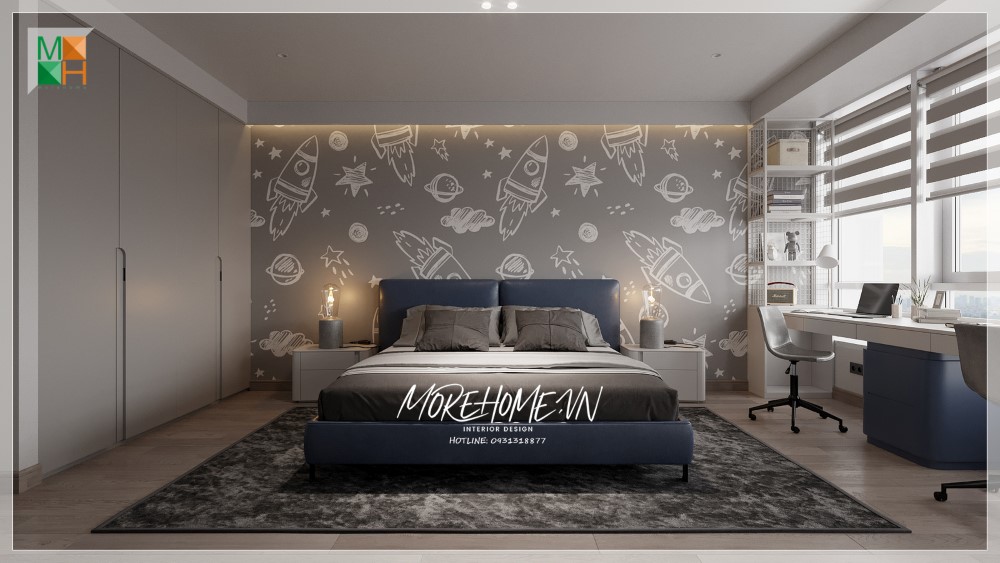 Giấy dán tường vũ trụ mang tới cho không gian sinh động, nghệ thuật thẩm mỹ cao